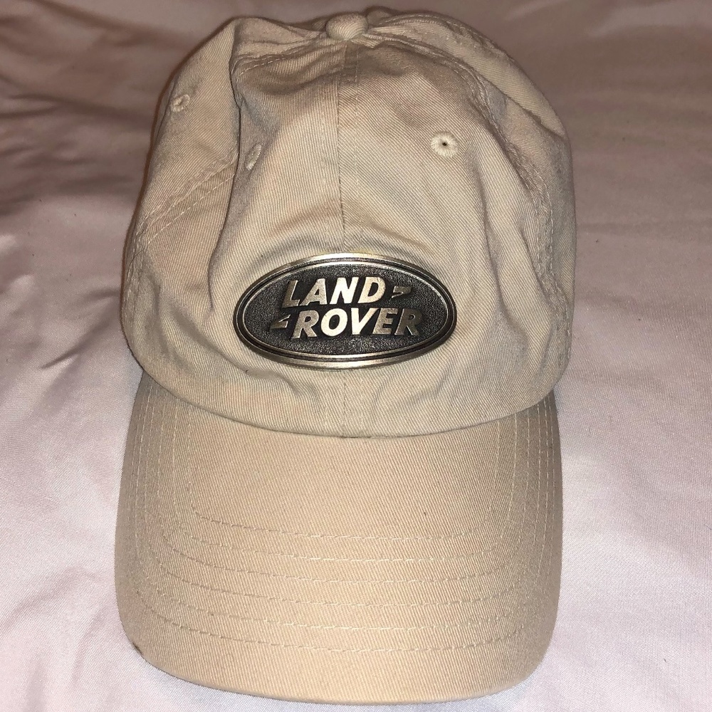 Genuine Land Rover Engraved Logo Tan Silver Hat